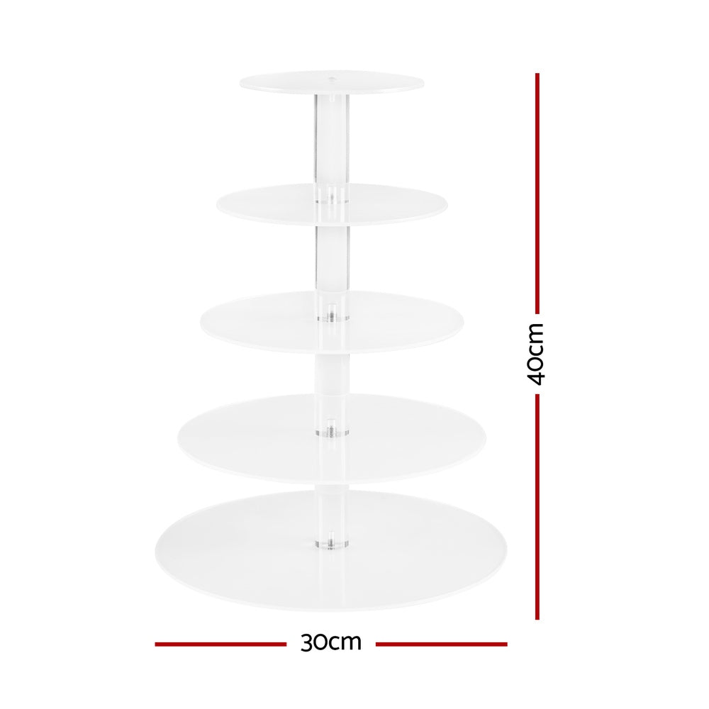5-Star Chef Cake Stand 5 Tiers Acrylic Holder Display Round Clear Wedding Party Does not apply