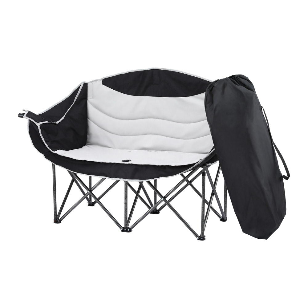 Weisshorn Camping Chair Double Folding Moon Chair Portable Seat 240KG Awezingly