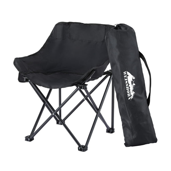 Weisshorn Folding Camping Moon Chair Portable Seat Weight Capacity 120KG Black Awezingly