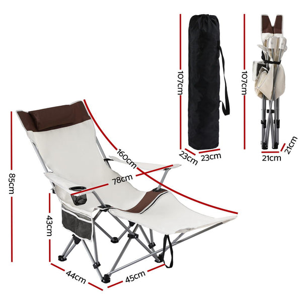 Weisshorn Camping Chair Reclining Adjustable Portable Outdoor Folding Lightweight Awezingly