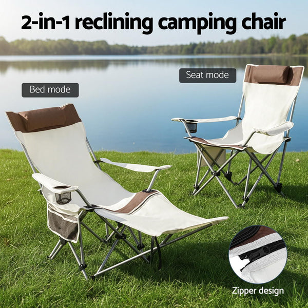 Weisshorn Camping Chair Reclining Adjustable Portable Outdoor Folding Lightweight Awezingly
