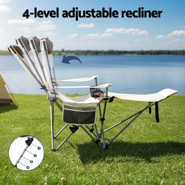 Weisshorn Camping Chair Reclining Adjustable Portable Outdoor Folding Lightweight Awezingly