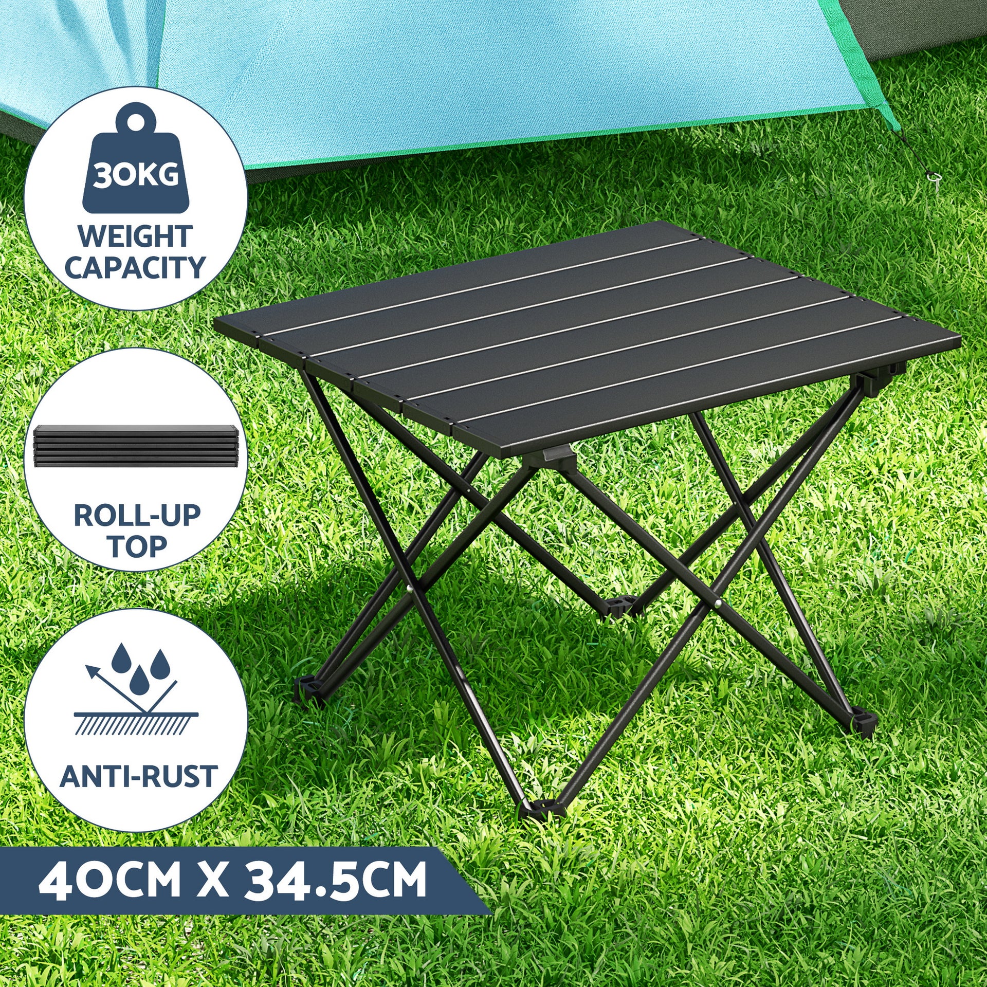 Weisshorn 3pc Camping Table Chair Set Outdoor Folding Aluminium Portable Picnic Awezingly