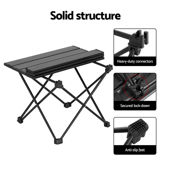 Weisshorn 3pc Camping Table Chair Set Outdoor Folding Aluminium Portable Picnic Awezingly
