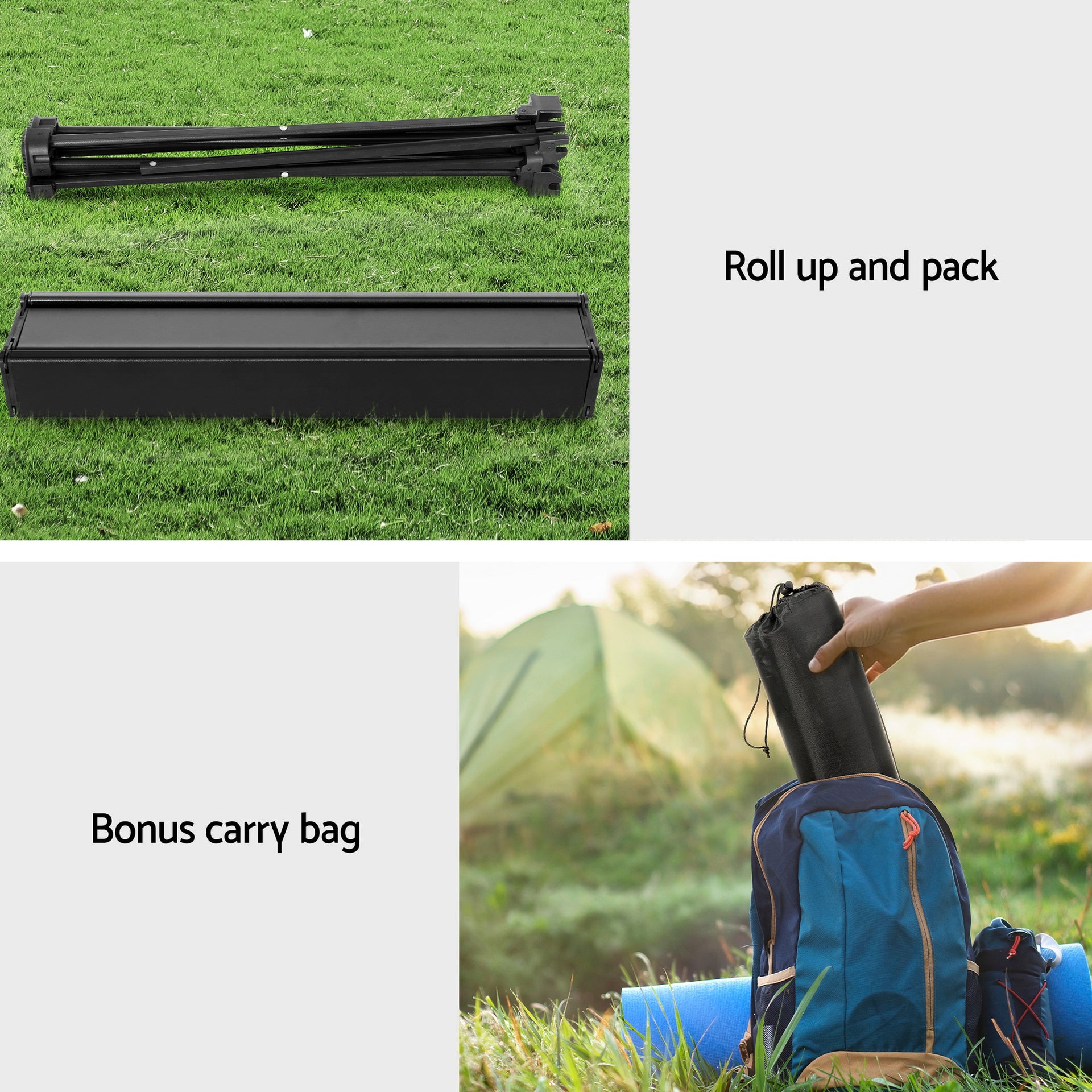 Weisshorn 3pc Camping Table Chair Set Outdoor Folding Aluminium Portable Picnic Awezingly