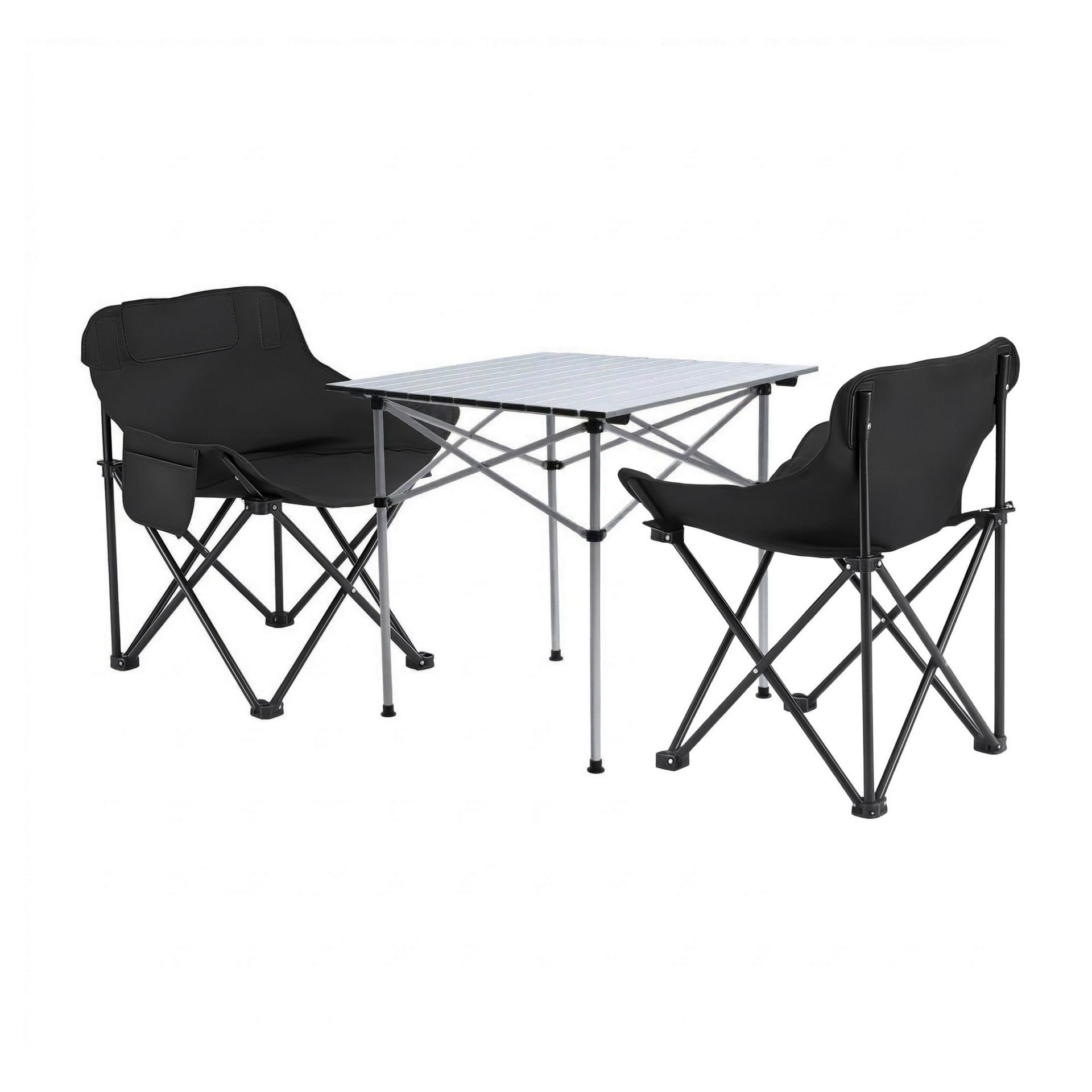 Weisshorn 3pc Camping Table Chair Set Outdoor Folding Aluminium Portable Picnic Awezingly