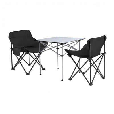 Weisshorn 3pc Camping Table Chair Set Outdoor Folding Aluminium Portable Picnic