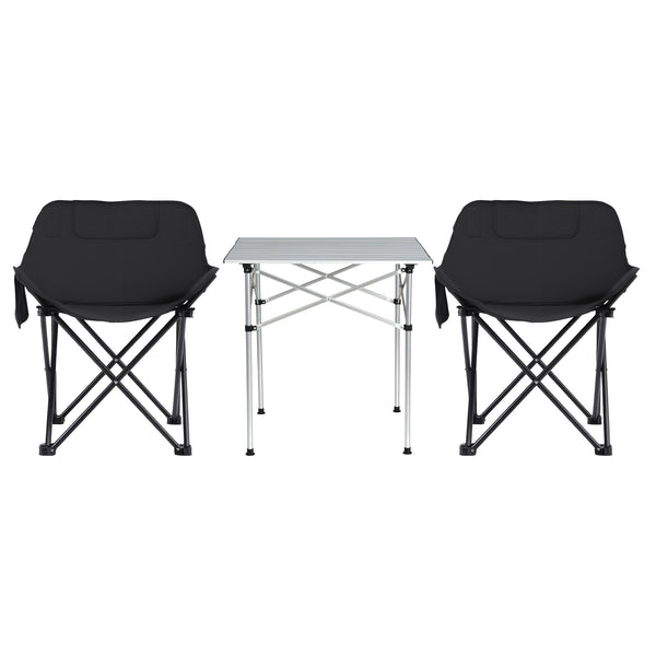 Weisshorn 3pc Camping Table Chair Set Outdoor Folding Aluminium Portable Picnic Awezingly