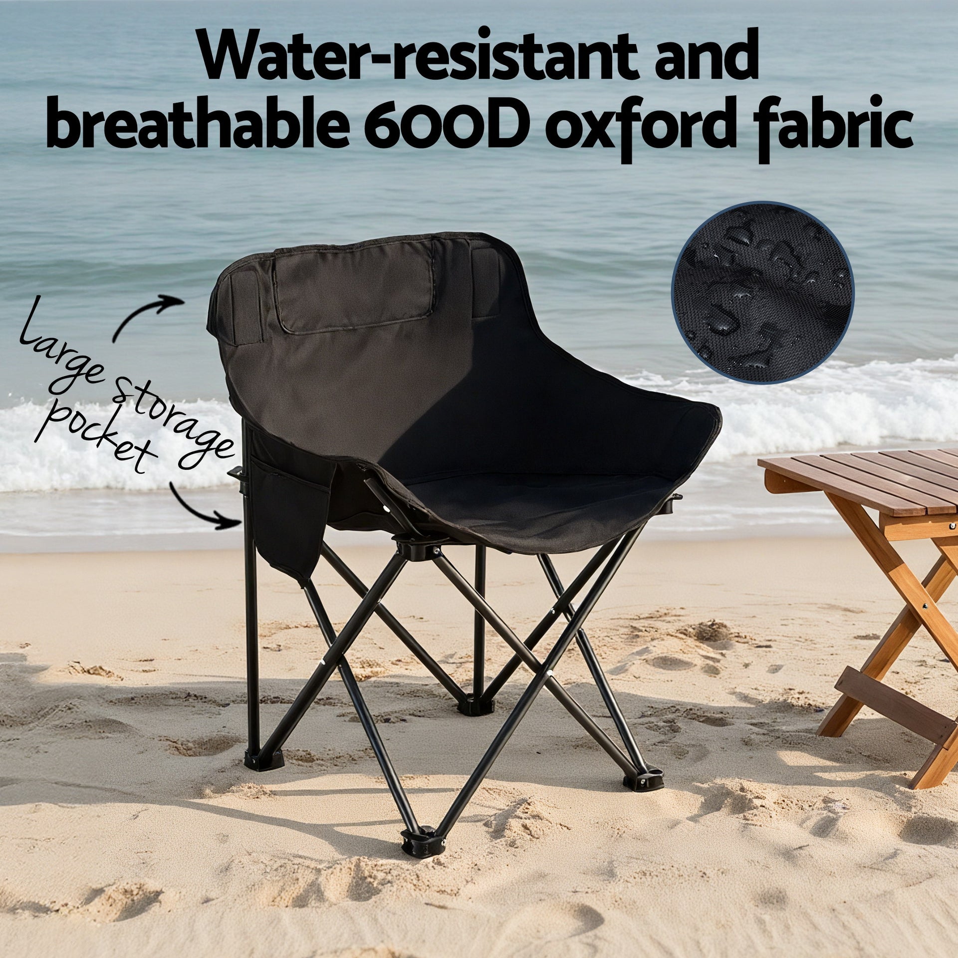 Weisshorn 3pc Camping Table Chair Set Outdoor Folding Aluminium Portable Picnic Awezingly