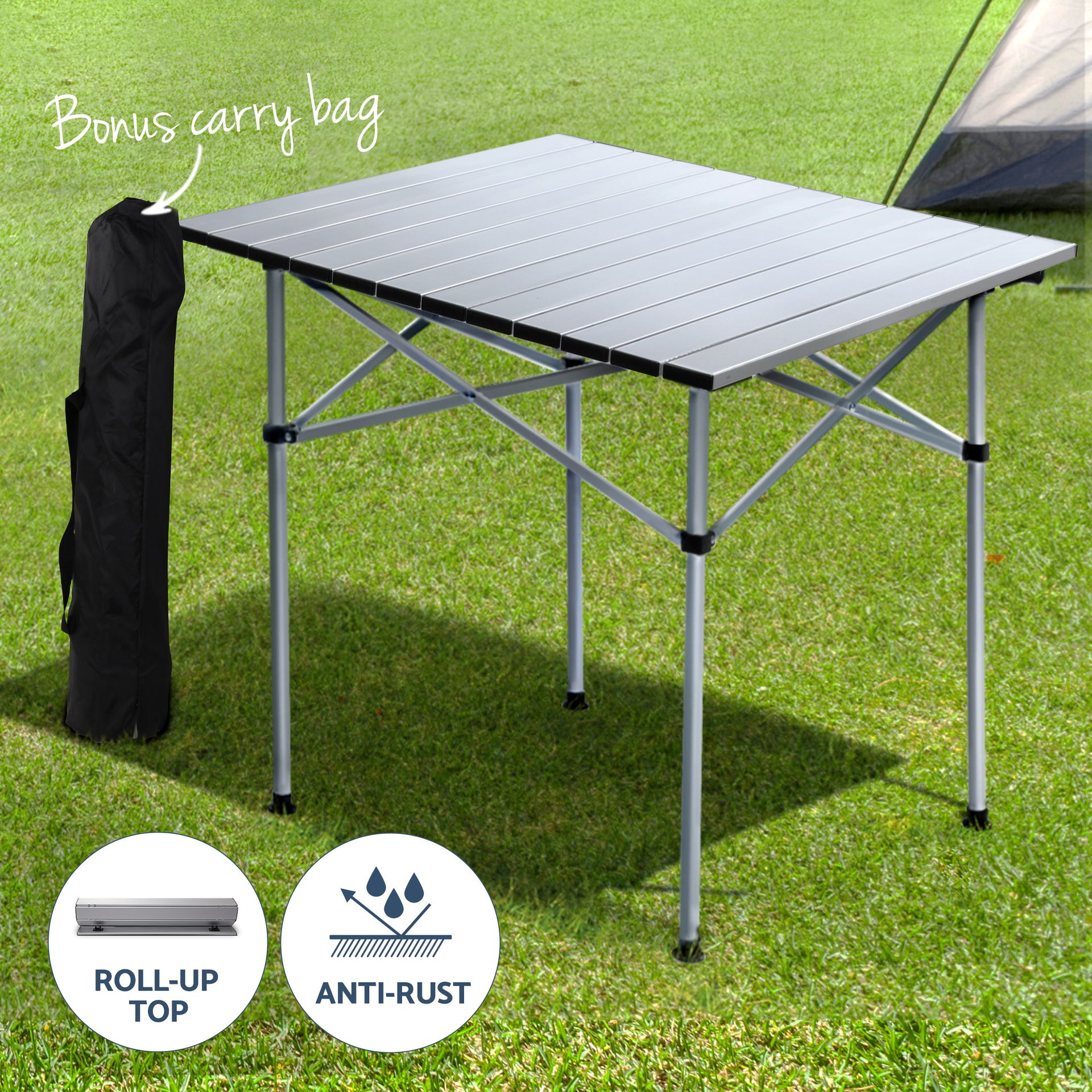 Weisshorn 3pc Camping Table Chair Set Outdoor Folding Aluminium Portable Picnic Awezingly