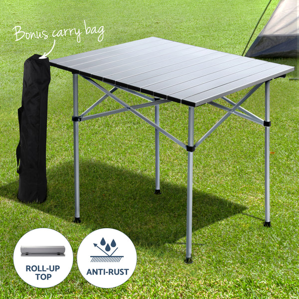 Weisshorn 3pc Camping Table Chair Set Outdoor Folding Aluminium Portable Picnic Awezingly