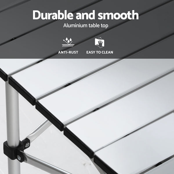 Weisshorn 3pc Camping Table Chair Set Outdoor Folding Aluminium Portable Picnic Awezingly