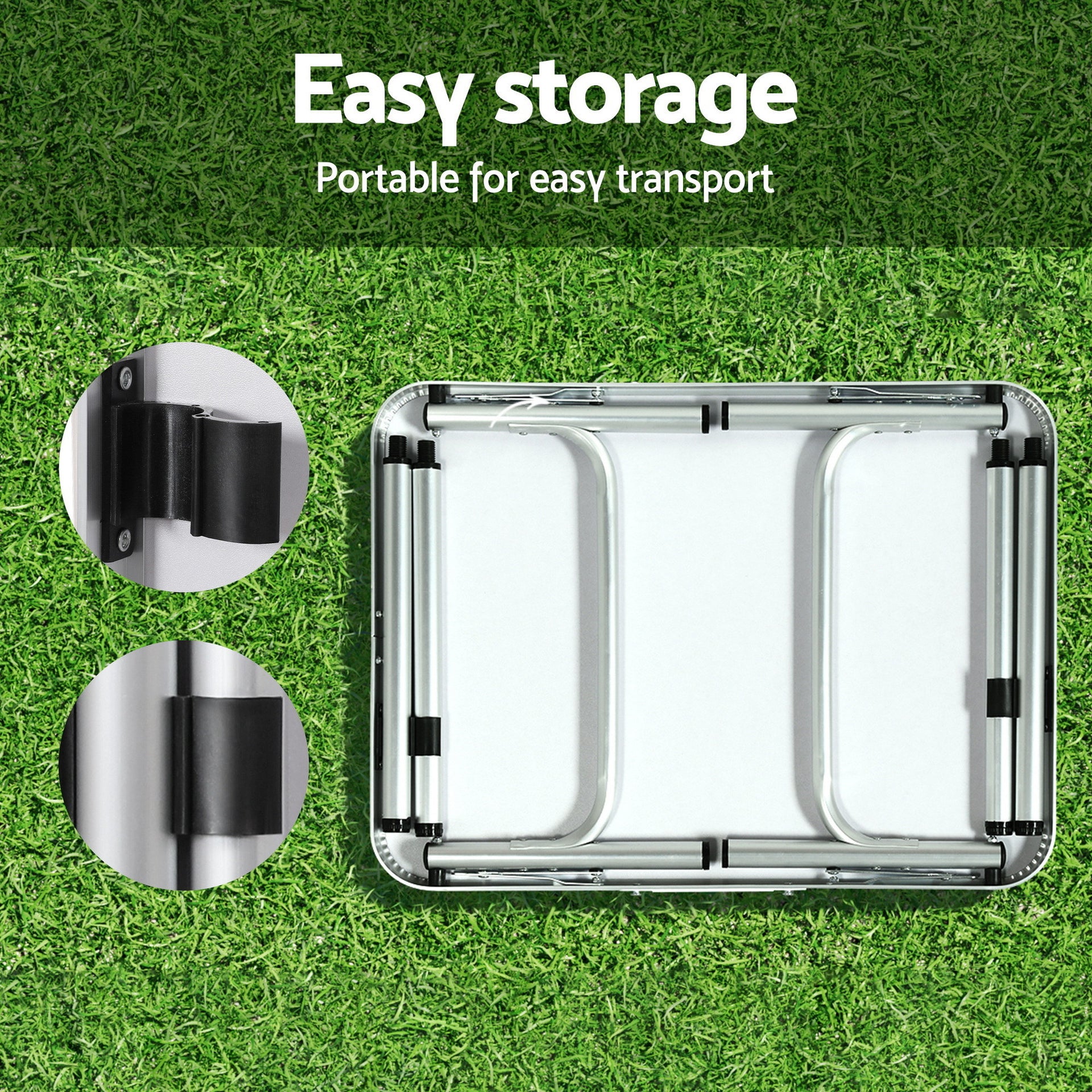 Weisshorn 3pc Camping Table Chair Set Outdoor Folding Aluminium Portable Picnic Awezingly