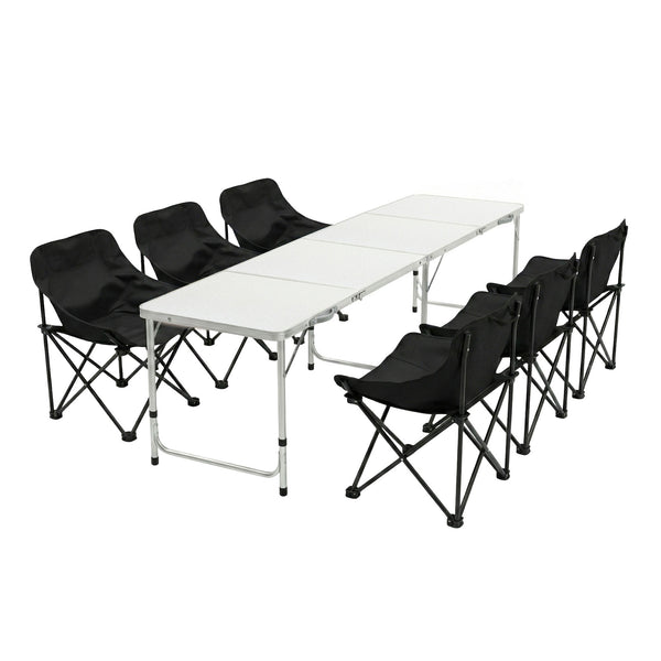 Weisshorn 7pc Camping Table Chair Set Outdoor Folding Aluminium Portable Picnic Awezingly