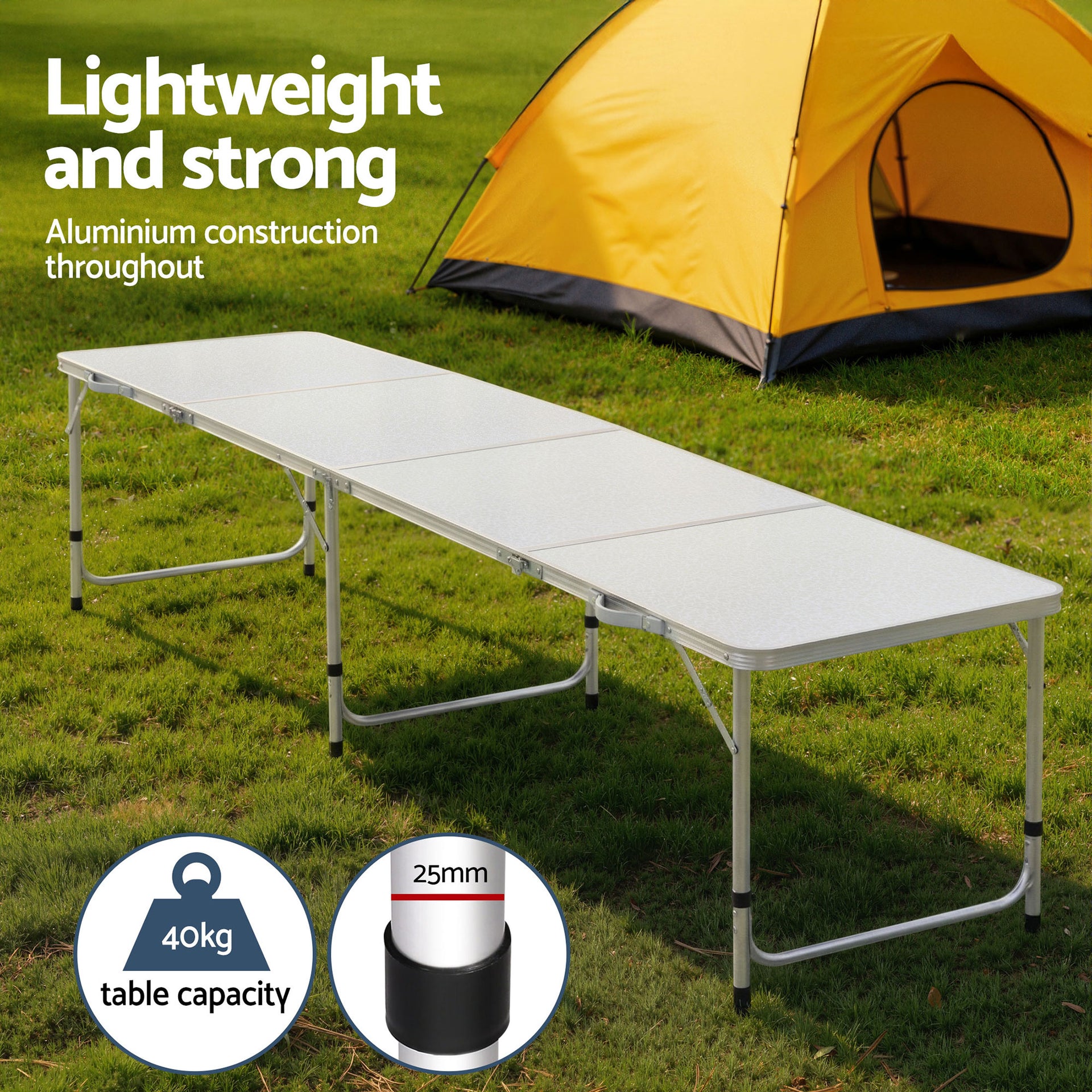 Weisshorn 7pc Camping Table Chair Set Outdoor Folding Aluminium Portable Picnic Awezingly