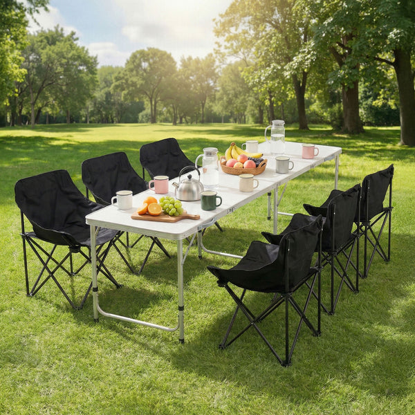 Weisshorn 7pc Camping Table Chair Set Outdoor Folding Aluminium Portable Picnic Awezingly