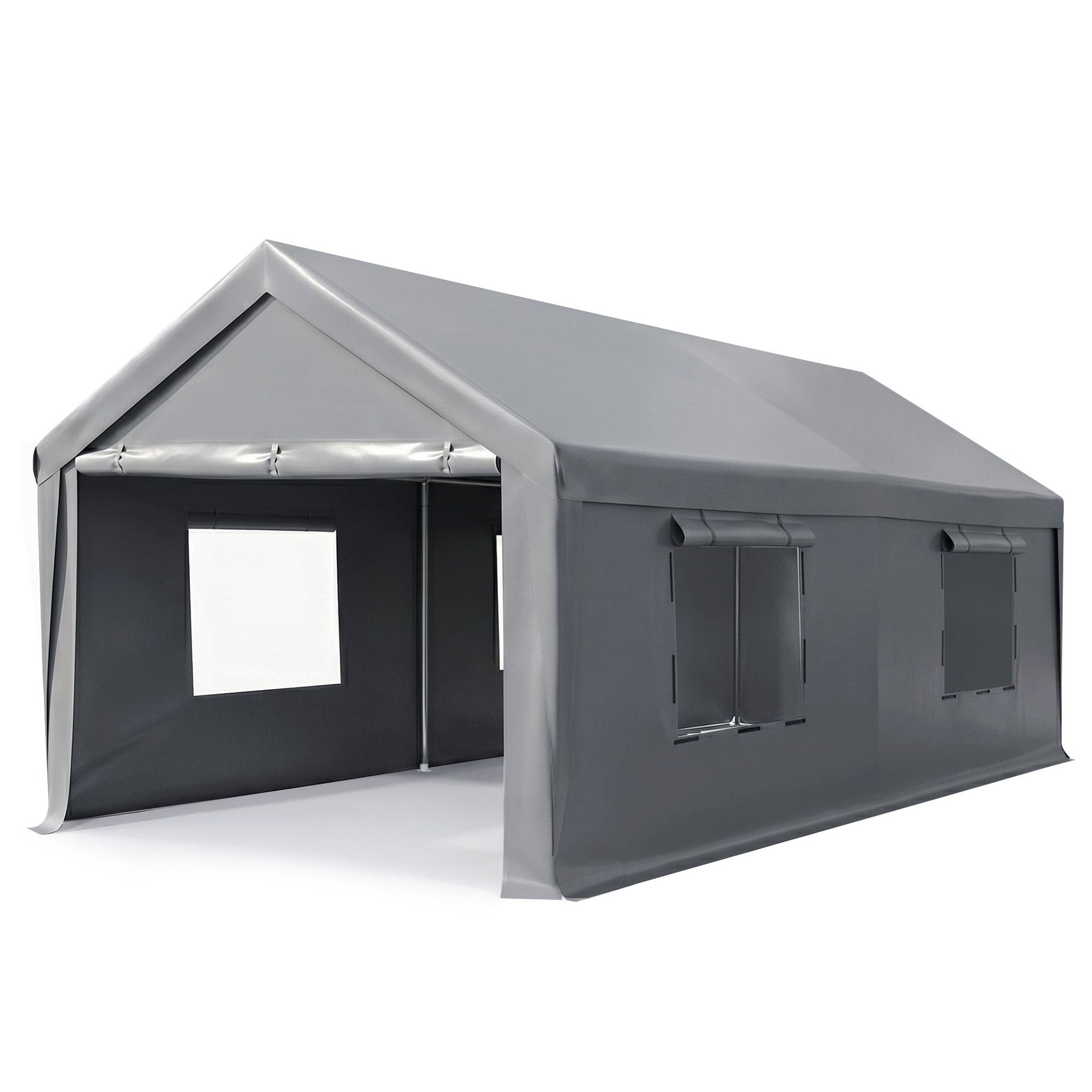 Instahut 3x6m Carports Canopy Tent Portable Garage Outdoor Steel Shelter Grey Awezingly