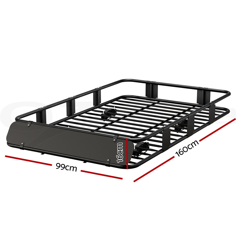 Giantz Universal Car Roof Rack Basket Luggage Vehicle Cargo Carrier 160cm Black Giantz