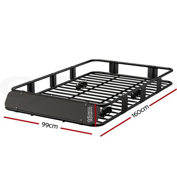 Giantz Universal Car Roof Rack Basket Luggage Vehicle Cargo Carrier 160cm Black Giantz