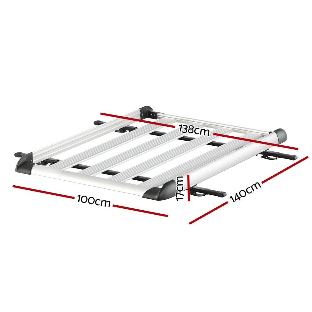 Giantz Universal Car Roof Rack Basket Luggage Vehicle Cargo Carrier 140cm Silver Giantz
