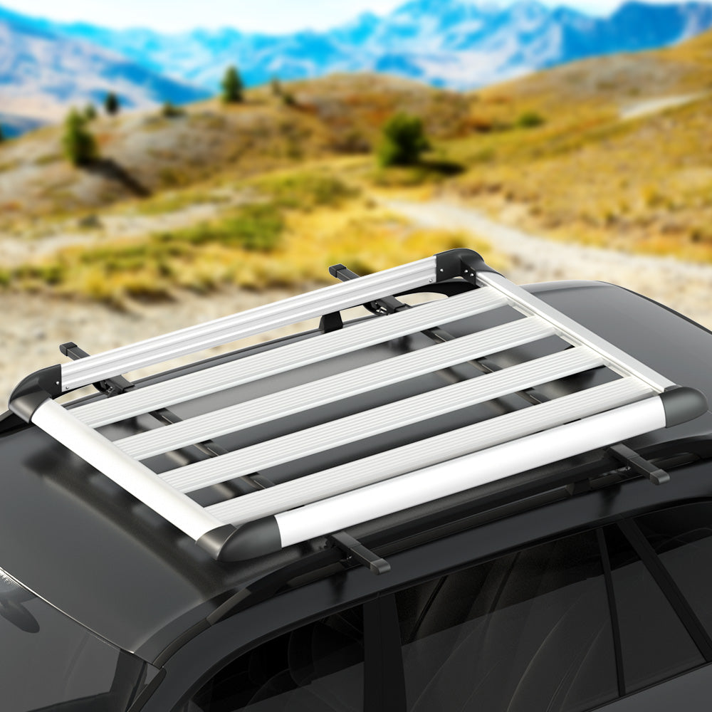 Giantz Universal Car Roof Rack Basket Luggage Vehicle Cargo Carrier 140cm Silver Giantz
