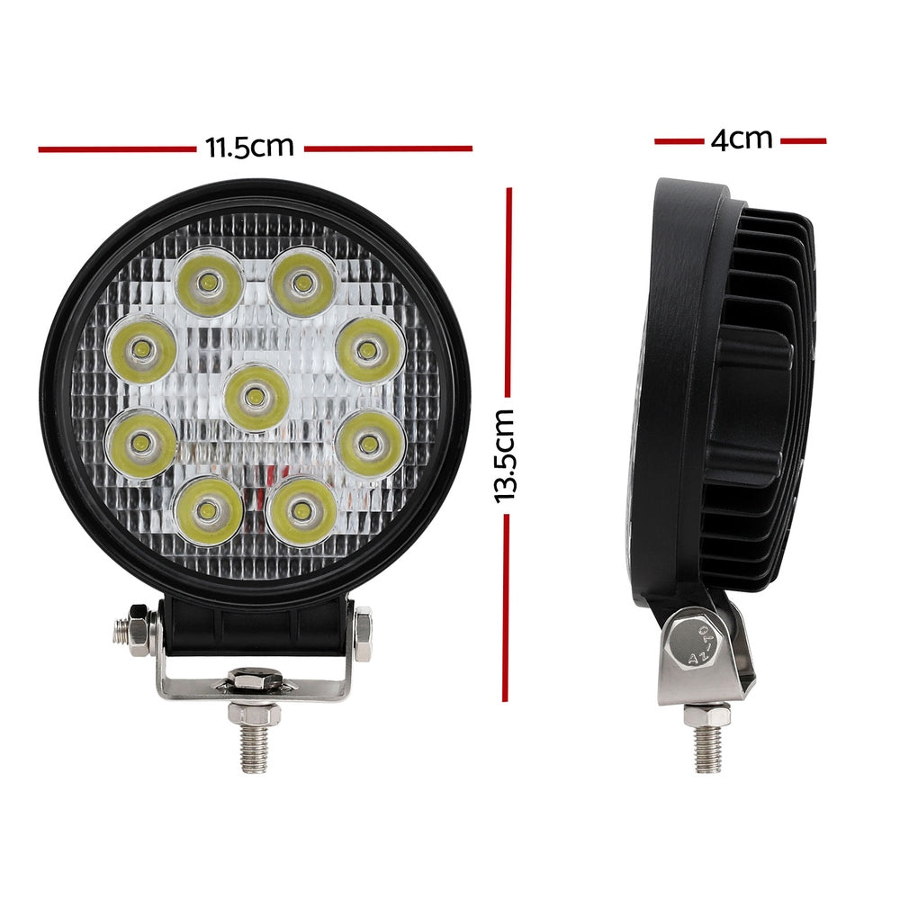Giantz Pair LED Driving Lights 4.5 Inch Flood Spot Lights Car Truck SUV 12V 24V Giantz