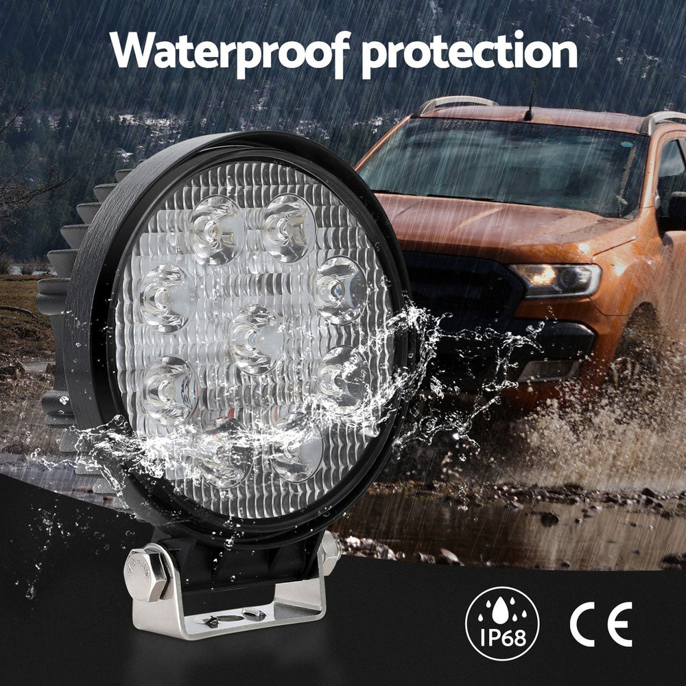 Giantz Pair LED Driving Lights 4.5 Inch Flood Spot Lights Car Truck SUV 12V 24V Giantz