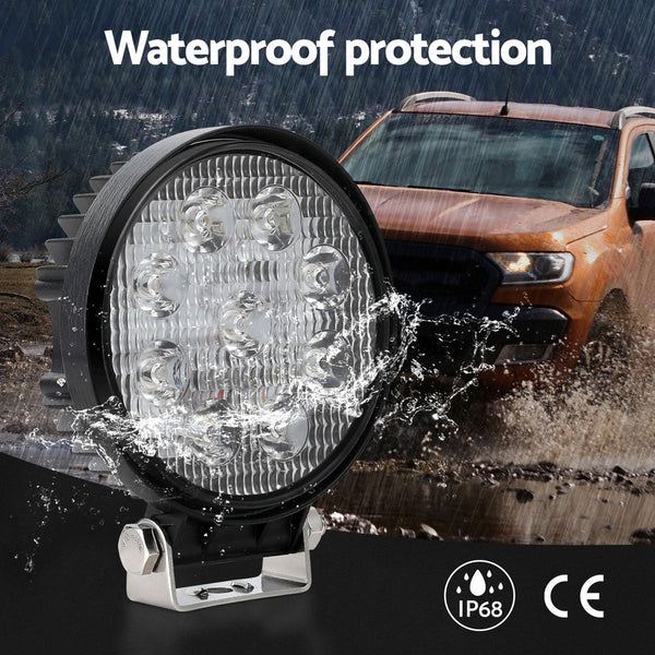 Giantz Pair LED Driving Lights 4.5 Inch Flood Spot Lights Car Truck SUV 12V 24V Giantz