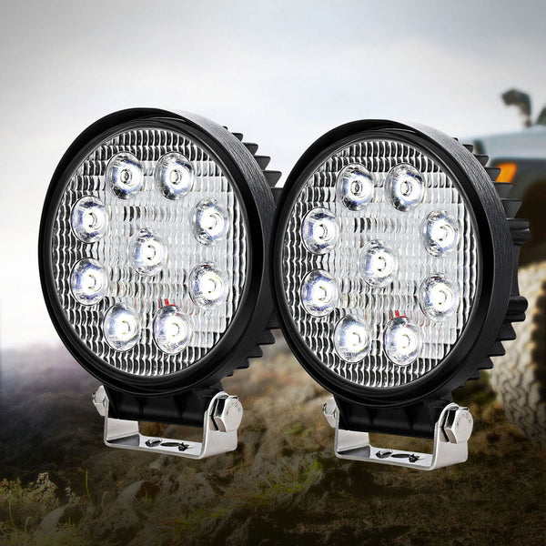 Giantz Pair LED Driving Lights 4.5 Inch Flood Spot Lights Car Truck SUV 12V 24V Giantz