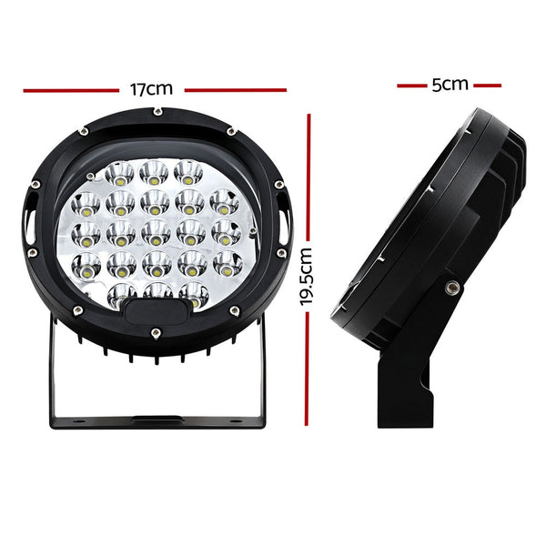 Giantz Pair LED Driving Lights 7 Inch Flood Spot Lights Car Truck SUV 12V 24V Giantz
