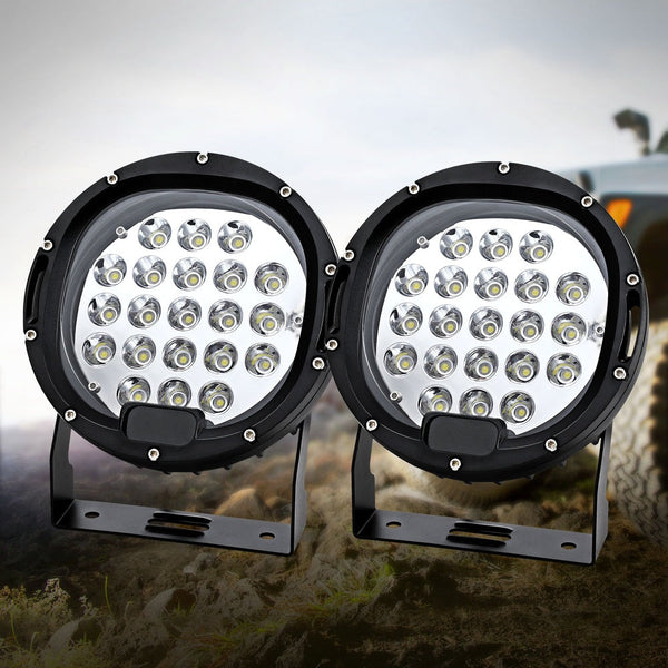 Giantz Pair LED Driving Lights 7 Inch Flood Spot Lights Car Truck SUV 12V 24V Giantz