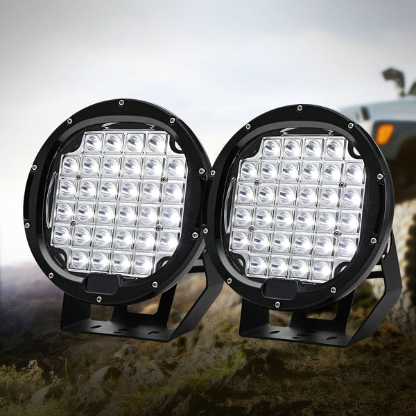 Giantz Pair LED Driving Lights 9 Inch Flood Spot Lights Car Truck SUV 12V 24V Giantz