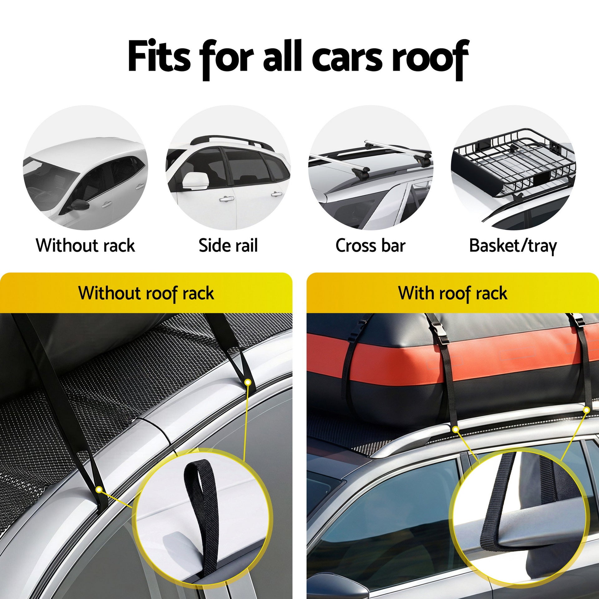 Giantz Roof Top Cargo Bag Waterproof Car Luggage Carrier 15 Cubic Ft Universal Awezingly