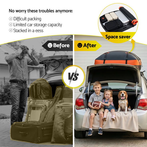 Giantz Roof Top Cargo Bag Waterproof Car Luggage Carrier 15 Cubic Ft Universal Awezingly