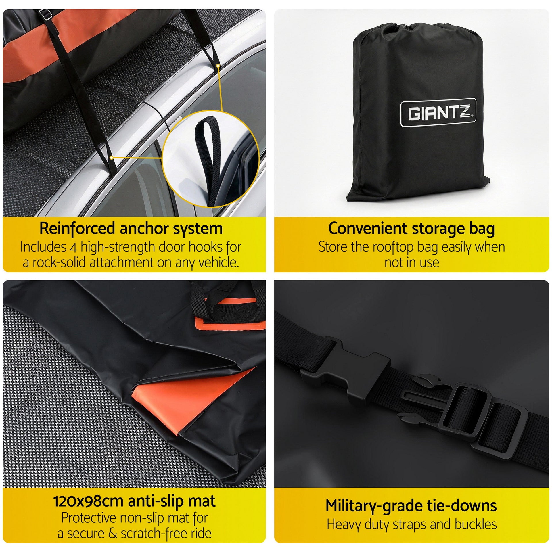 Giantz Roof Top Cargo Bag Waterproof Car Luggage Carrier 15 Cubic Ft Universal Awezingly