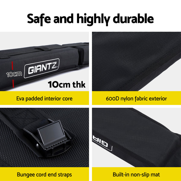 GIANTZ Kayak Roof Rack for Car, Universal Soft Roof Rack Pads for Surfboard SUP Canoe, Roof Bars for SUV Sedan without Side Rails, Portable Cross Bars with 4.5m Tie Down Straps & Ropes, 80kg Capacity Awezingly