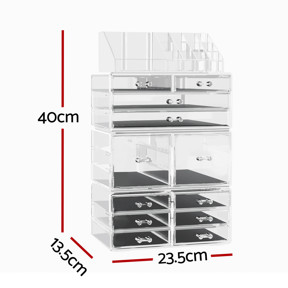 Embellir Makeup Case Acrylic Cosmetic Organizer Storage Box Jewellery Holder Does Not Apply