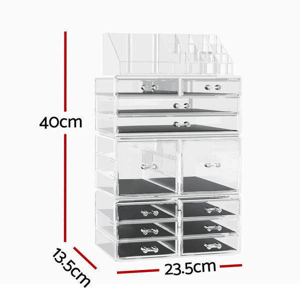 Embellir Makeup Case Acrylic Cosmetic Organizer Storage Box Jewellery Holder Does Not Apply