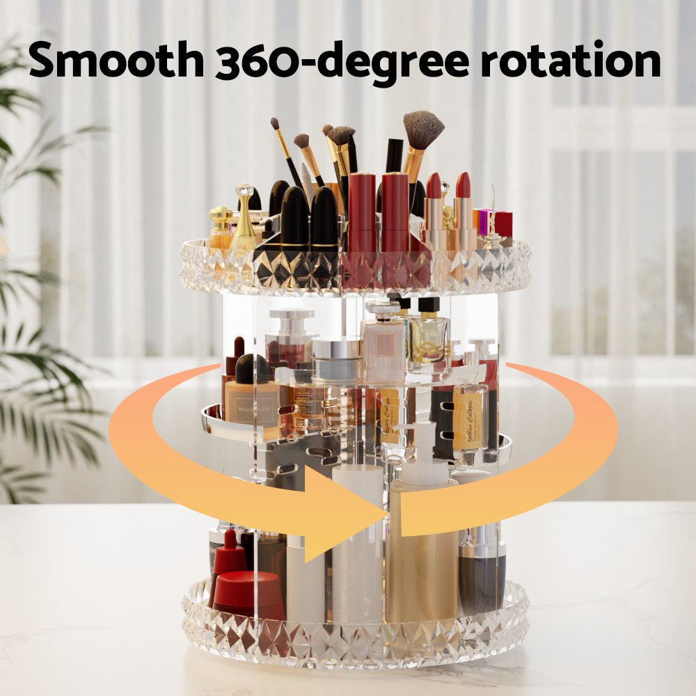 Embellir Makeup Case Acrylic Rotating Cosmetic Organizer Storage Display Holder Embellir