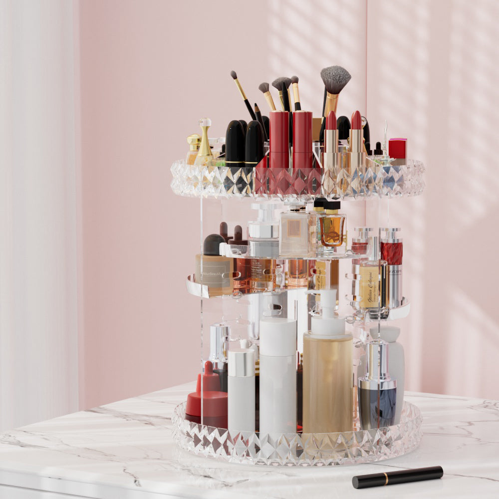 Embellir Makeup Case Acrylic Rotating Cosmetic Organizer Storage Display Holder Embellir