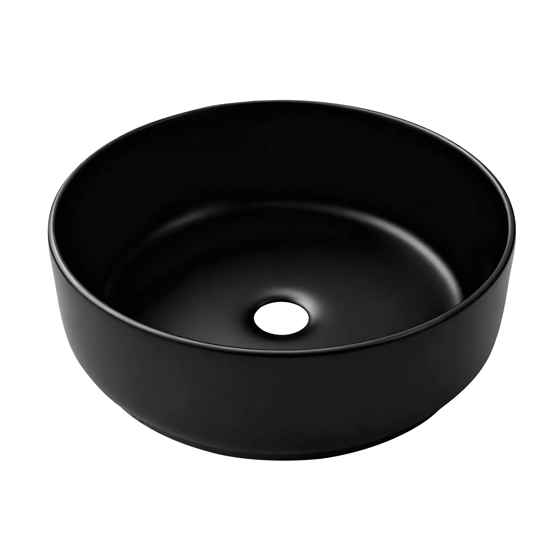 Cefito Bathroom Basin Ceramic Vanity Sink Vessel Bowl Wash Matte Black Round Countertop Awezingly