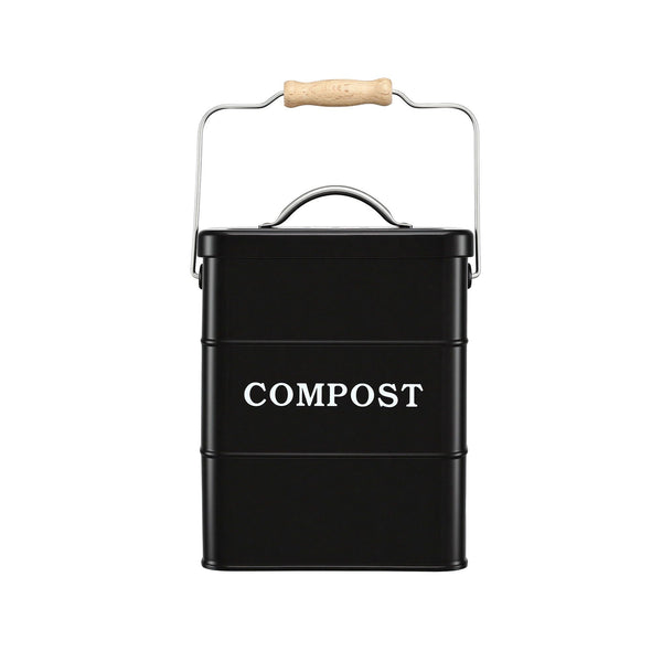 Gardeon 5L Compost Bin Kitchen Countertop Food Waste Caddy Black Awezingly