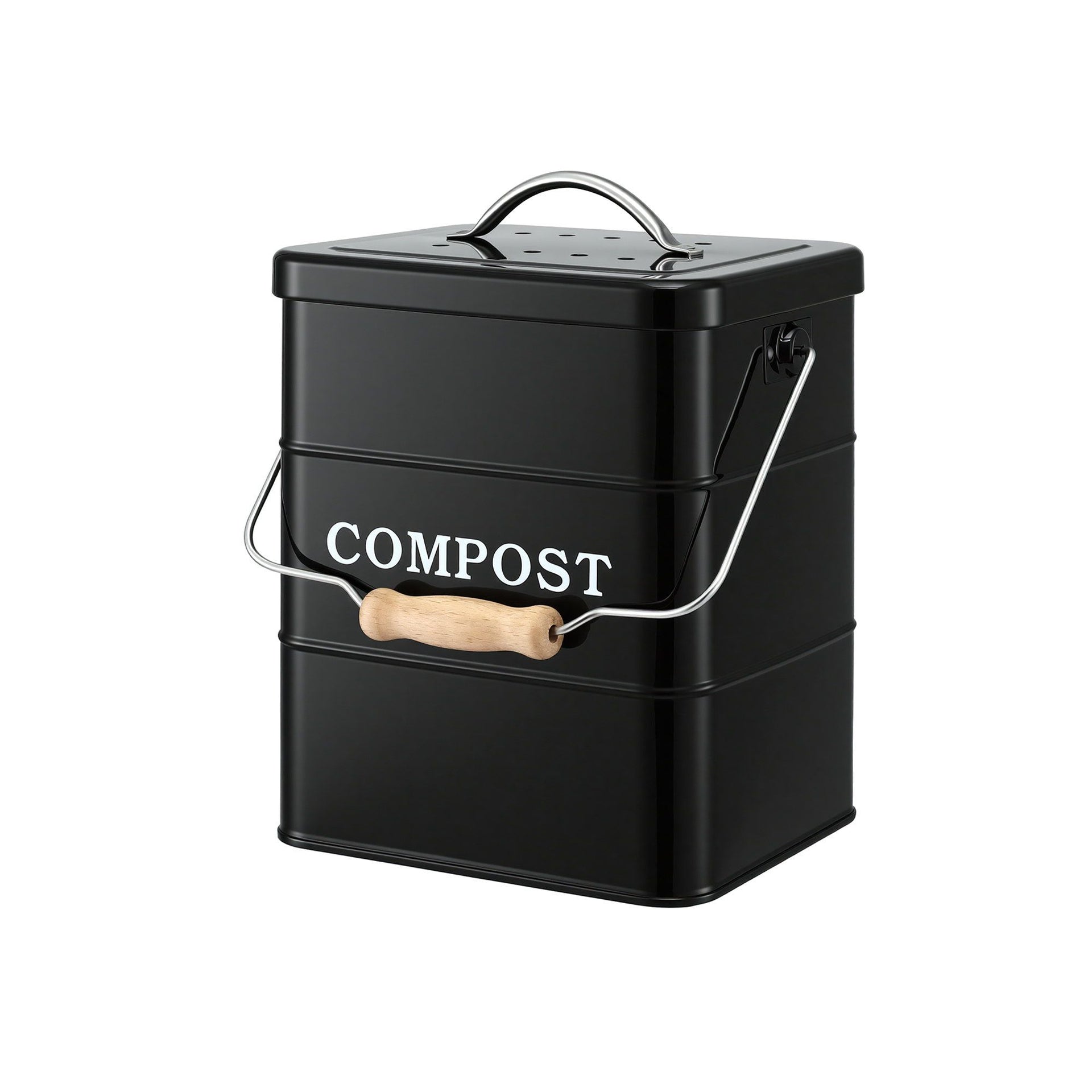 Gardeon 5L Compost Bin Kitchen Countertop Food Waste Caddy Black Awezingly
