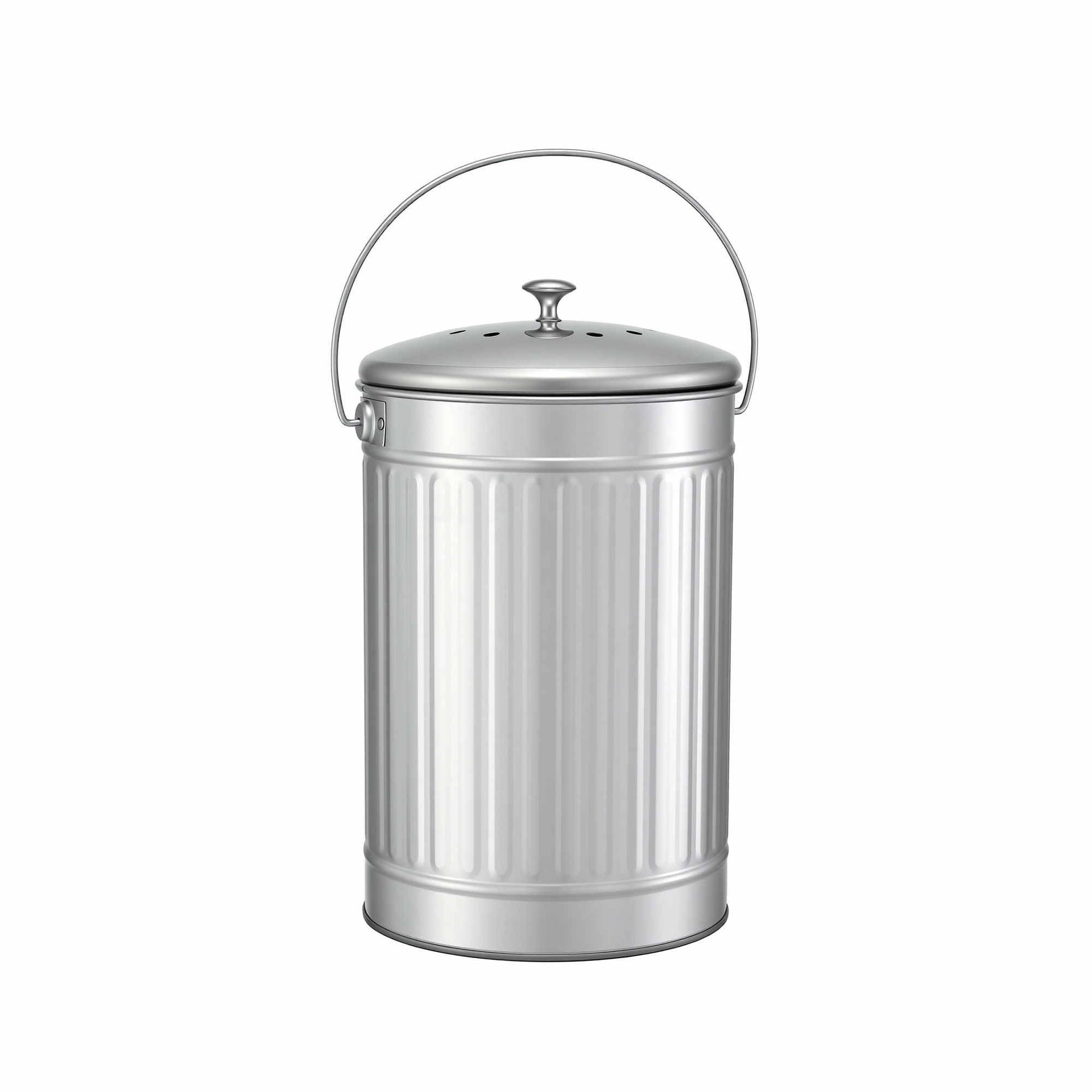 Gardeon Compost Bin Kitchen Countertop Food Waste Caddy 6L Silver Awezingly