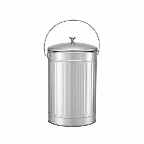 Gardeon Compost Bin Kitchen Countertop Food Waste Caddy 6L Silver Awezingly