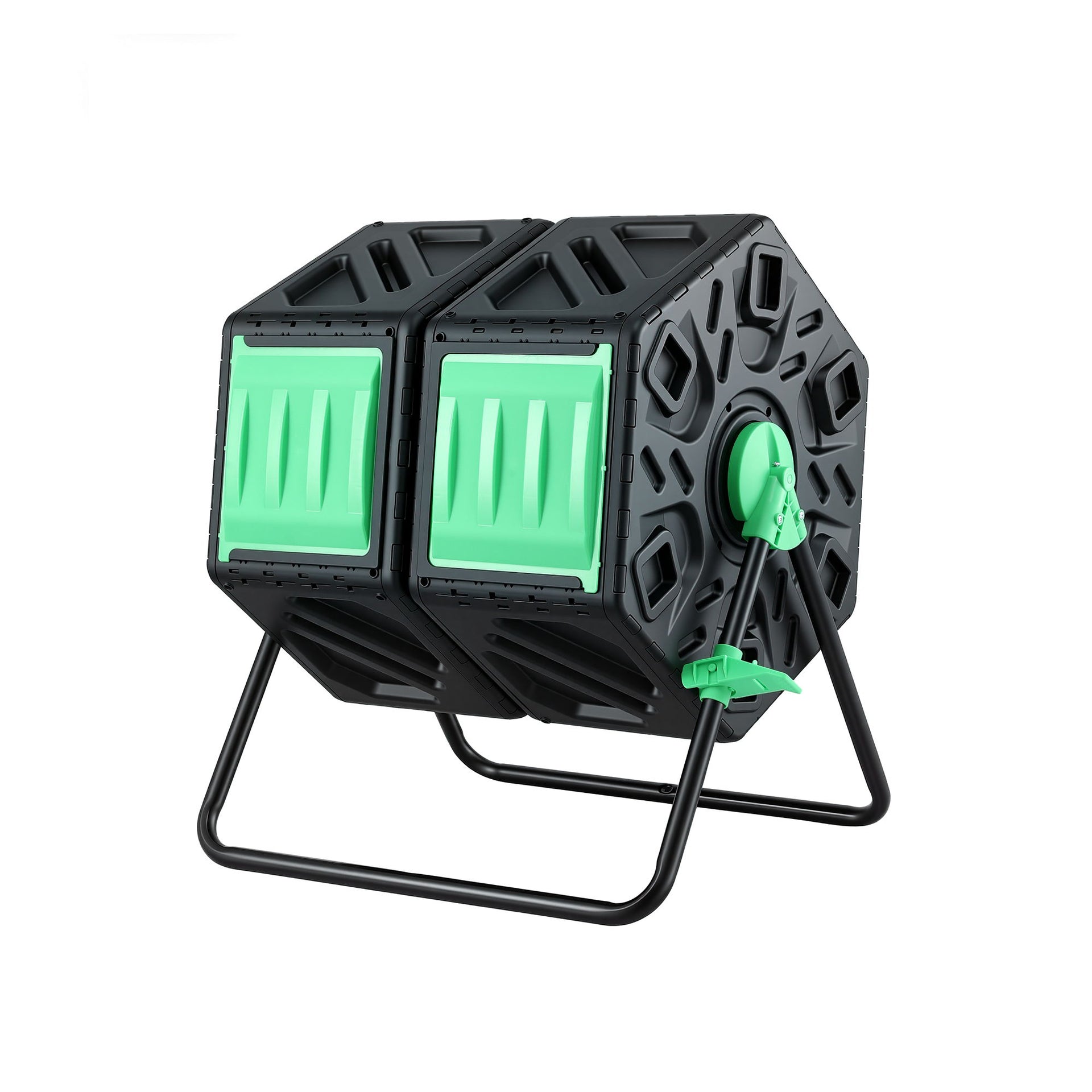 Gardeon Compost Bin Dual-Chamber 130L Composter Tumbler Rotating Garden Recycle Food Waste Awezingly