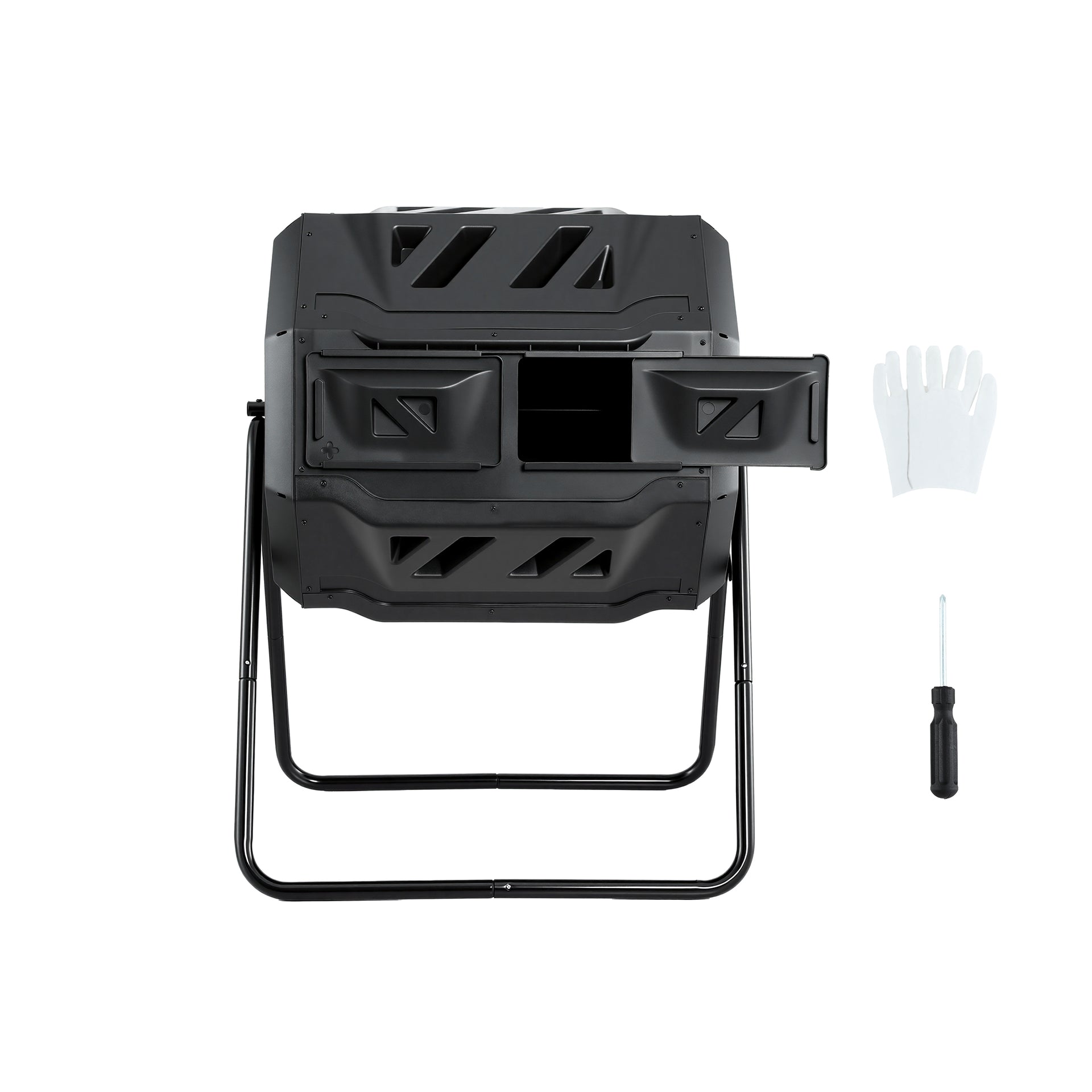 Gardeon Compost Bin Dual-Chamber 160L Composter Tumbler Rotating Garden Recycle Food Waste Awezingly