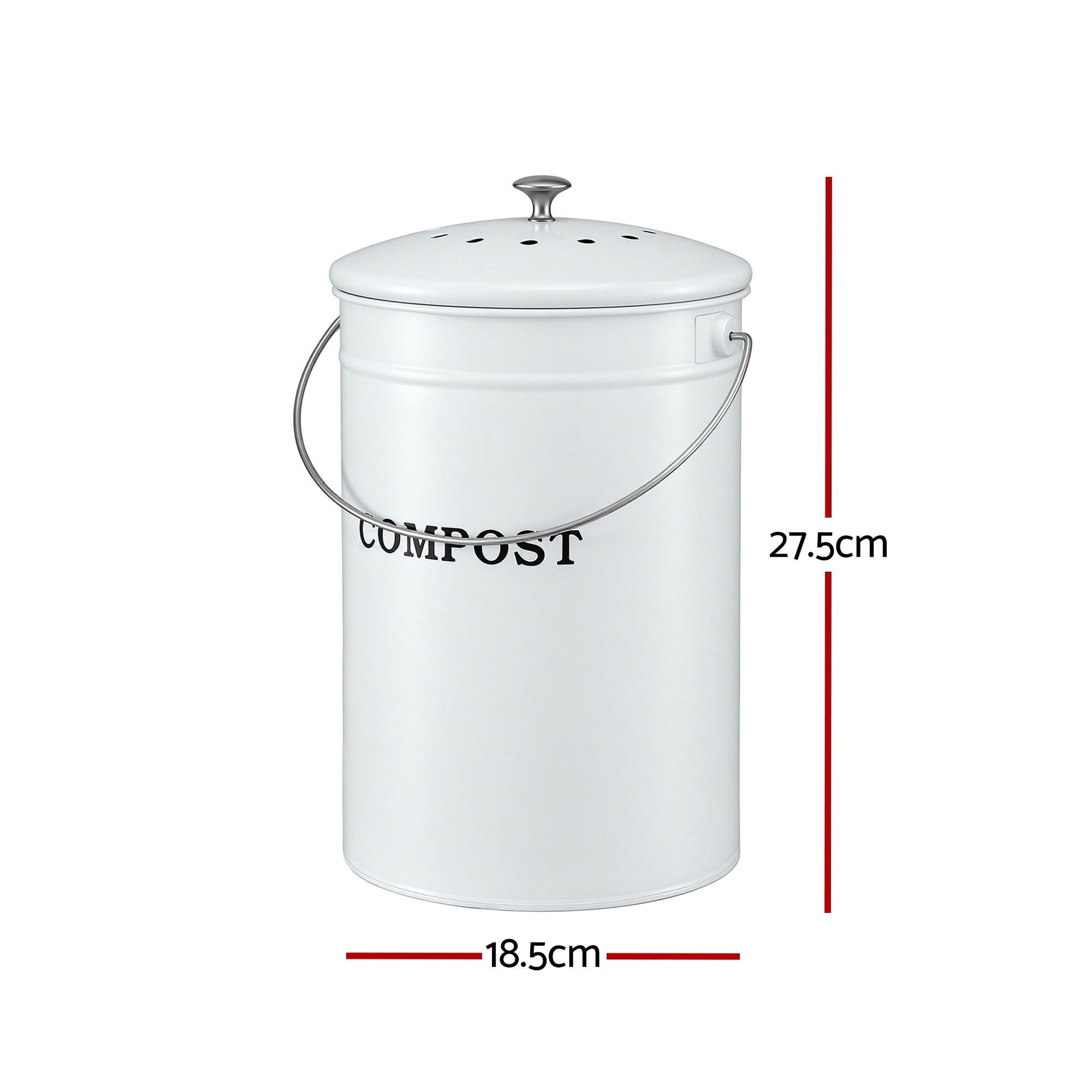 Gardeon Compost Bin Kitchen Compost Caddy Food Waste Bin Bench White Awezingly
