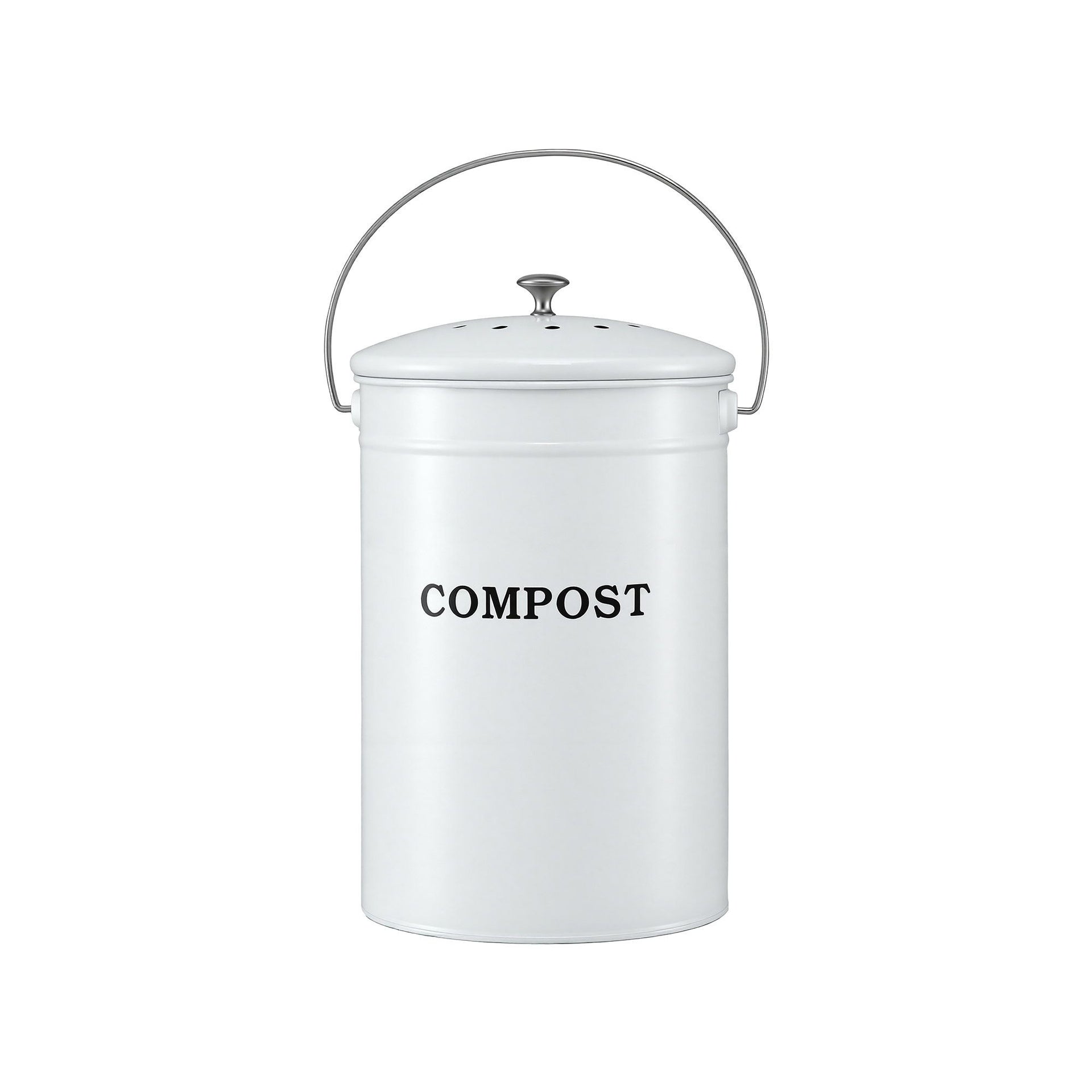 Gardeon Compost Bin Kitchen Compost Caddy Food Waste Bin Bench White Awezingly