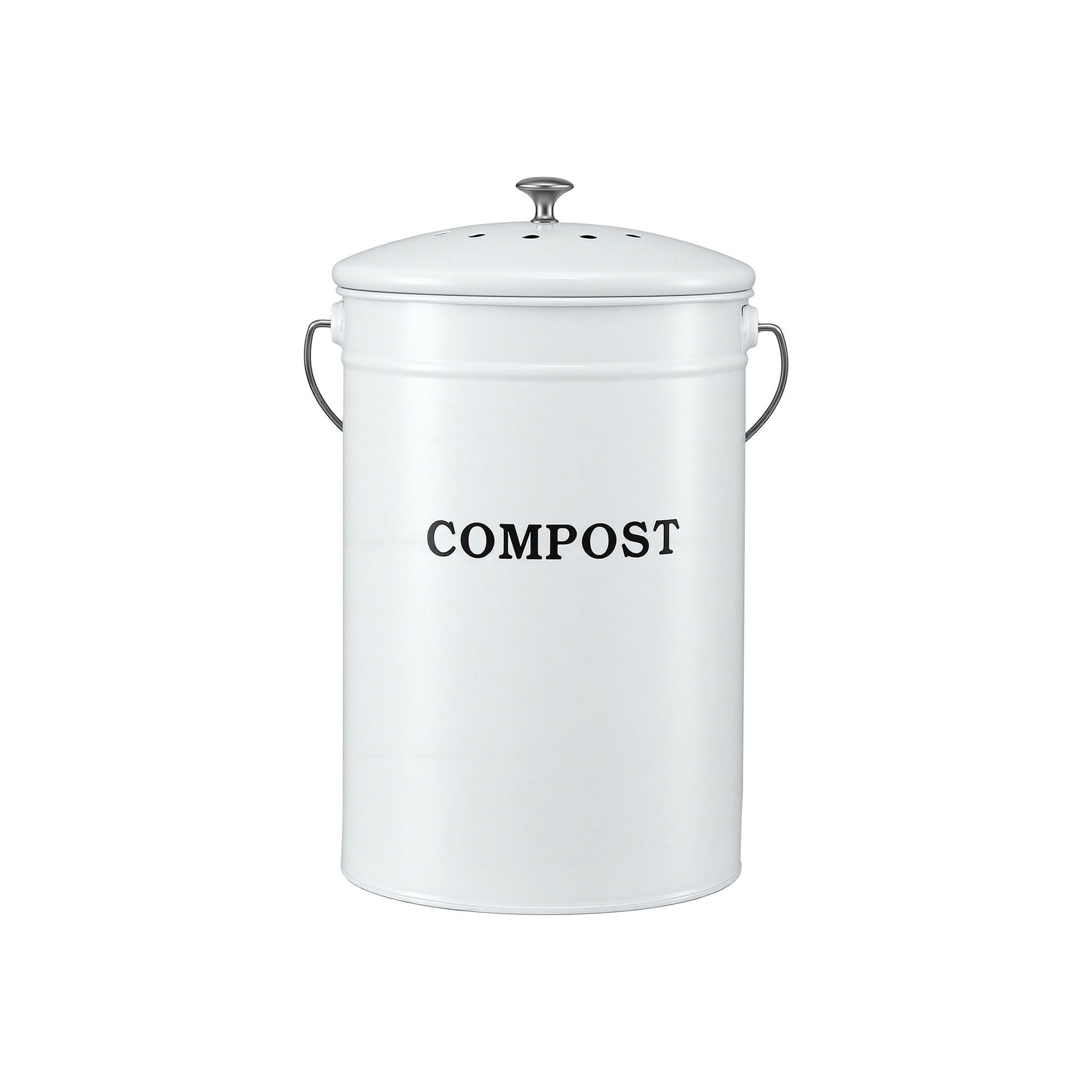 Gardeon Compost Bin Kitchen Compost Caddy Food Waste Bin Bench White Awezingly